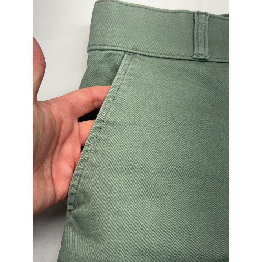 Talbots Sage Green Pull On Chino Shorts Mid Rise Cotton Blend Twill Classic Fit - Picture 4 of 10